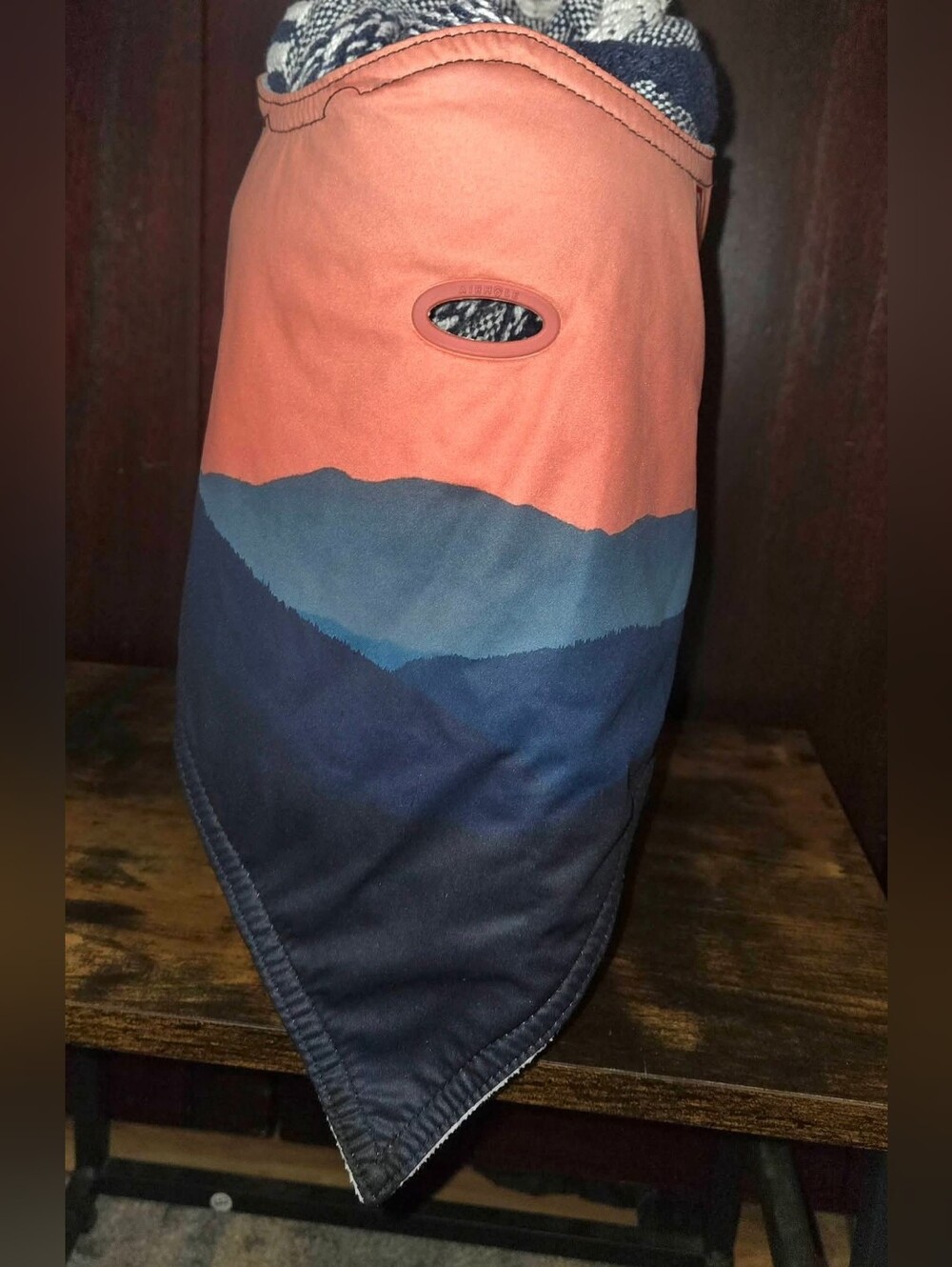 Airhole Ski Snowboard Neck Gaiter Face Mask Fleece Lined Mountain Print Size M/L